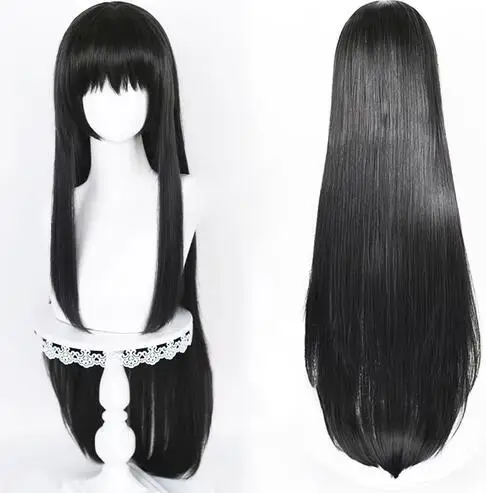 2 Styles Akemi Homura Cosplay Synthetic Wig 90cm Long Black Wigs Cosplay Anime Wig Heat Resistant Hair Halloween