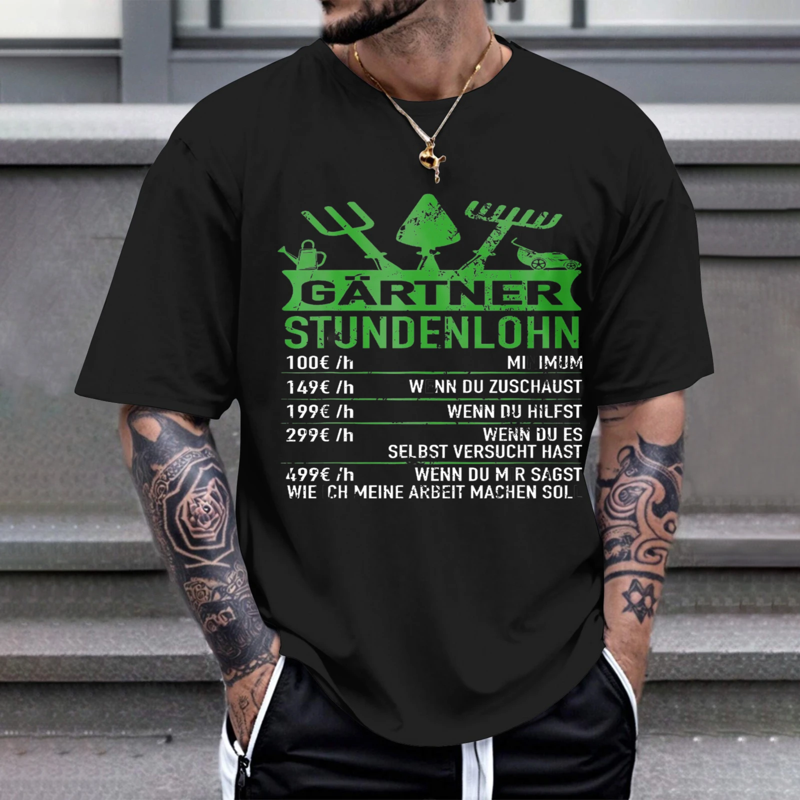 Herren-T-Shirt „Gartner Hourly Wage Price List“ – Perfekt für Freizeitkleidung, Partys und Karneval-Outfits