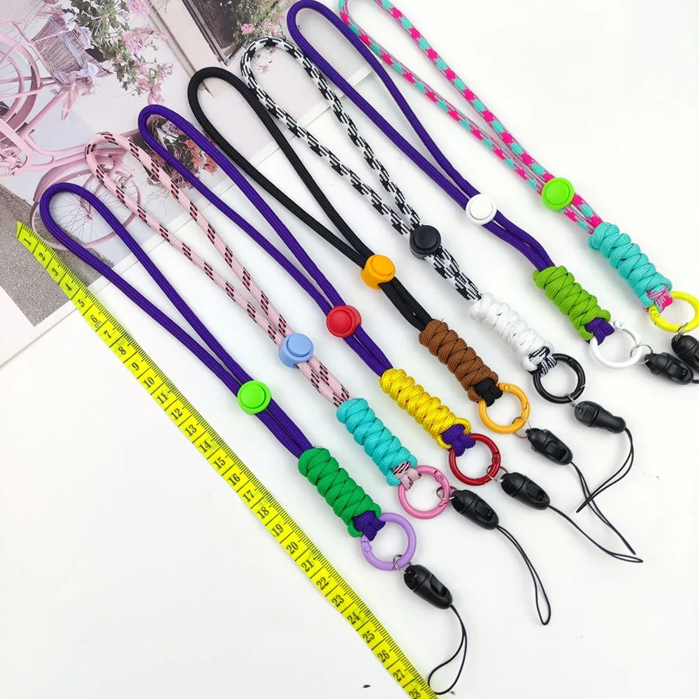 Adjustable Hand-woven Phone Lanyard Strap for iPhone Samsung Xiaomi Pixel Smartphone Hand Rope Anti-lost Pendant Drive Keychains