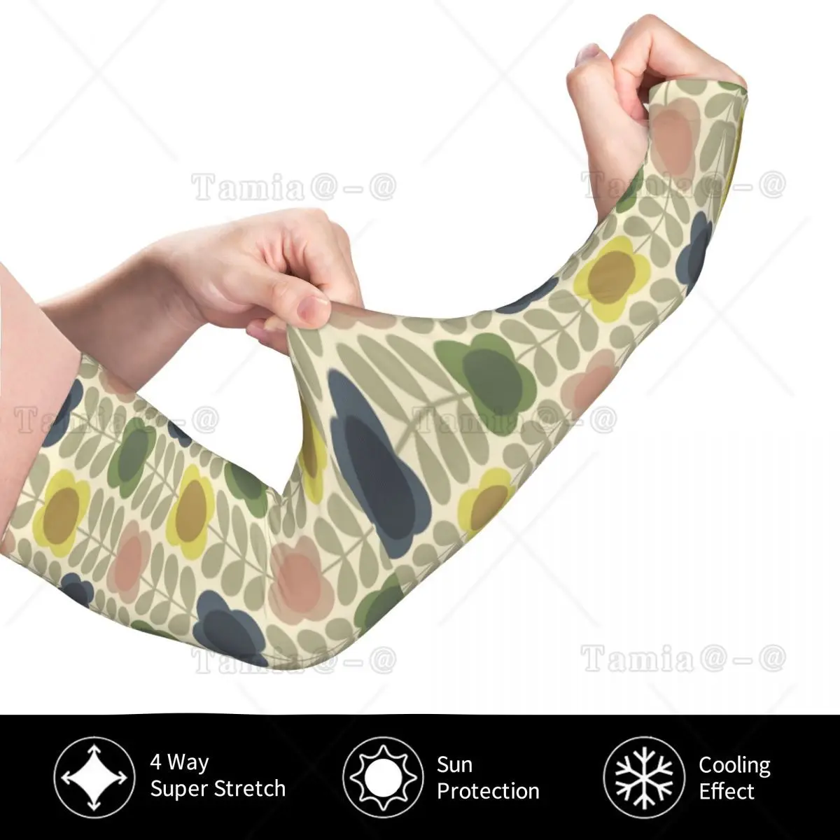 Personalizzato personalizzato Orla Kiely Summer Flower Stem Protezione solare UV Manicotti Sport atletici Modello scandinavo Tattoo Cover Up