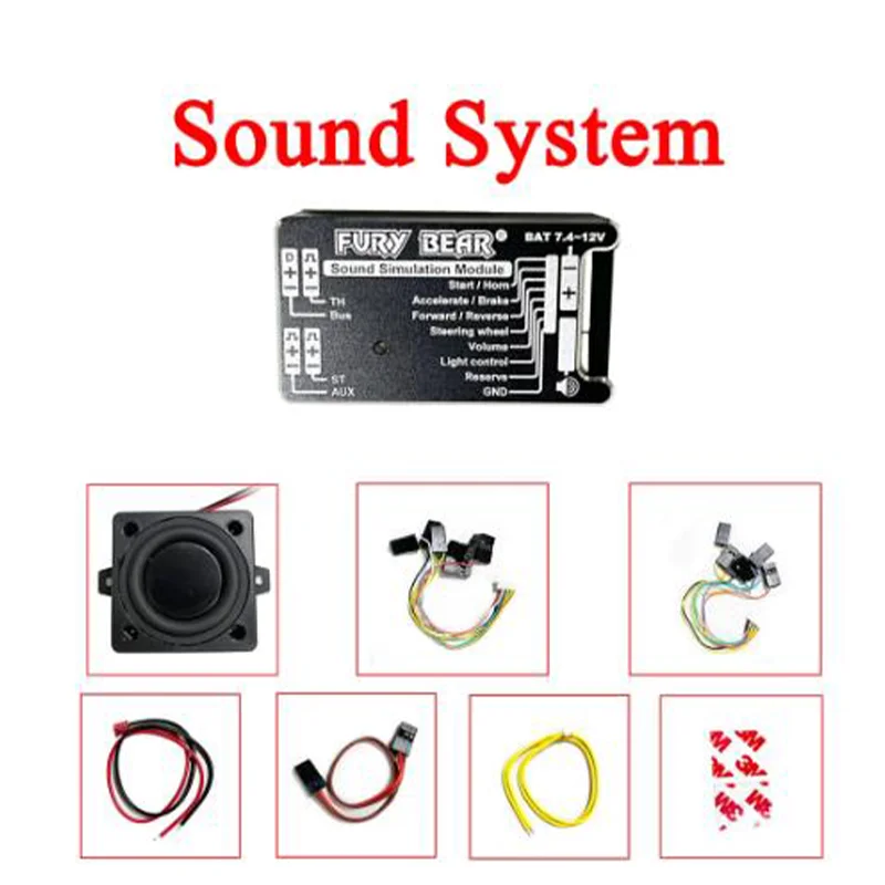 Fury Bear Sound & Light Simulation System 1/14 For Tamiya Lesu For Scania Man Actros Volvo Car Parts Rc Truck Trailer Tipper