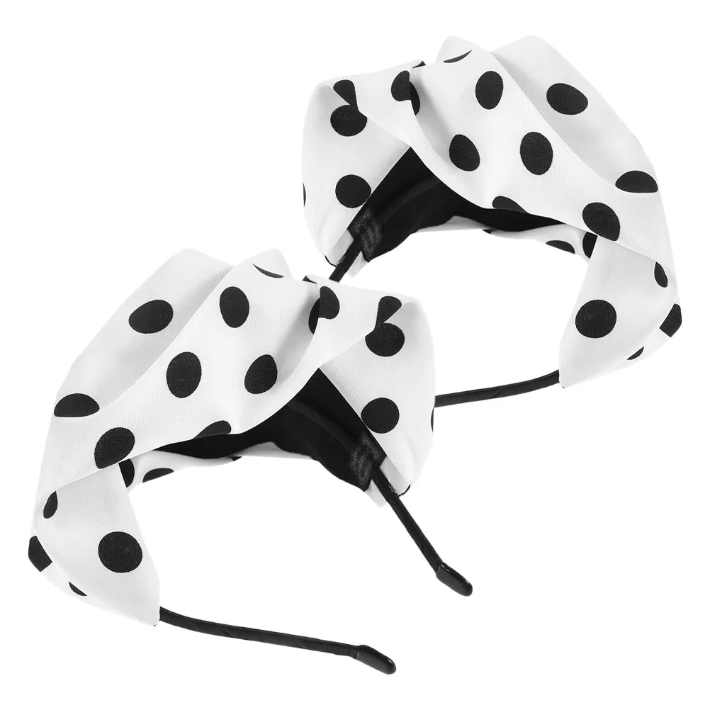 

2Pcs Retro Hong Style Headb s Cloth Mini Top Hat Hairb Fascinator Vintage Dot Beret Women Elegant Fashion Comfort