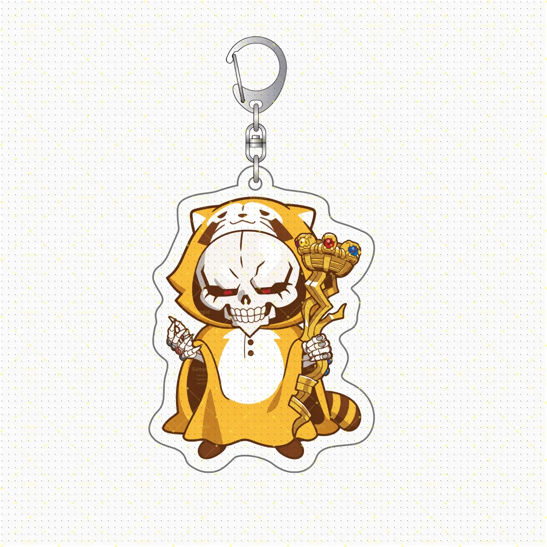Overlord 8Pcs Anime Characters Acrylic Keychain Accessories Cute Bag Charm Cartoon Figurine Backpack Pendant Gifts For Friends