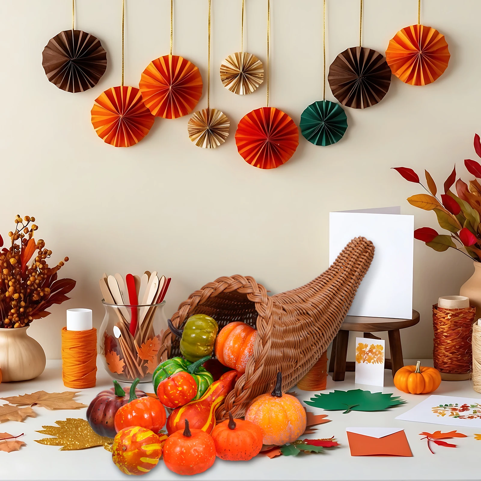 

Small Cornucopia Basket Woven Fruit Bread Storage Basket Snacks Holder Decorative Table Centerpiece Food Holder