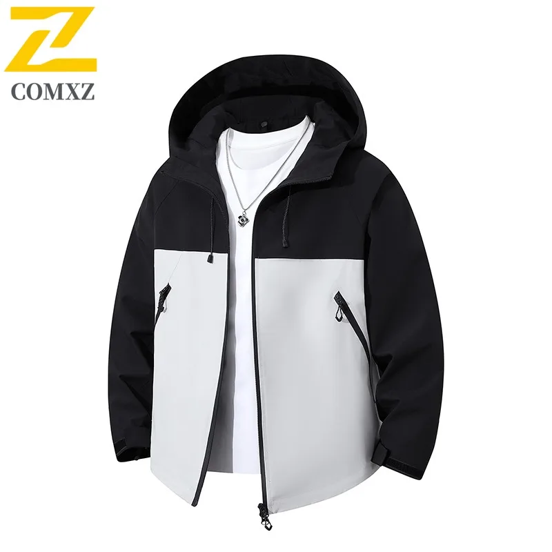 

COMXZ Spring Sport Outdoor Couple Jacket Windproof Waterproof Mountaineering Suit Youth Hooded Coat Cross Border