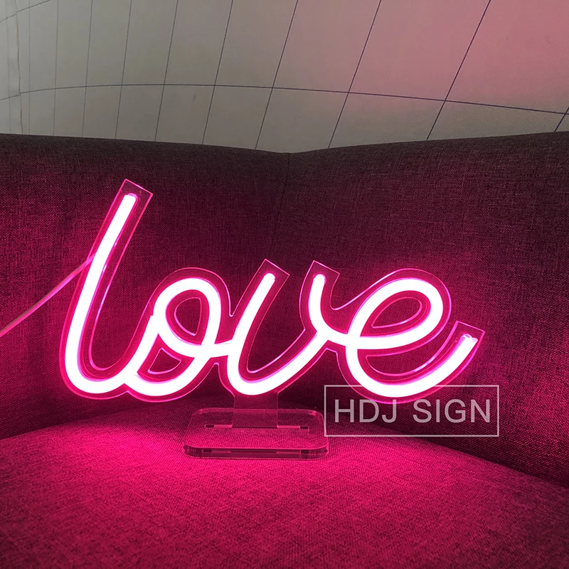 Love Neon LED Night Light Sign USB Children's Bedroom Bar Wedding Valentine's Day Desk Decor Neon Atmosphere lights Wall Decor
