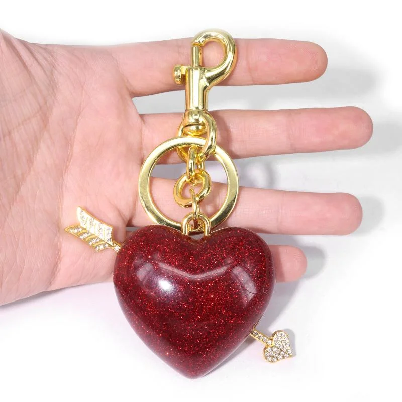

New Cupid's Arrow Pendant Accessory, Ins Style Red Heart-shaped Cute Alloy Keychain
