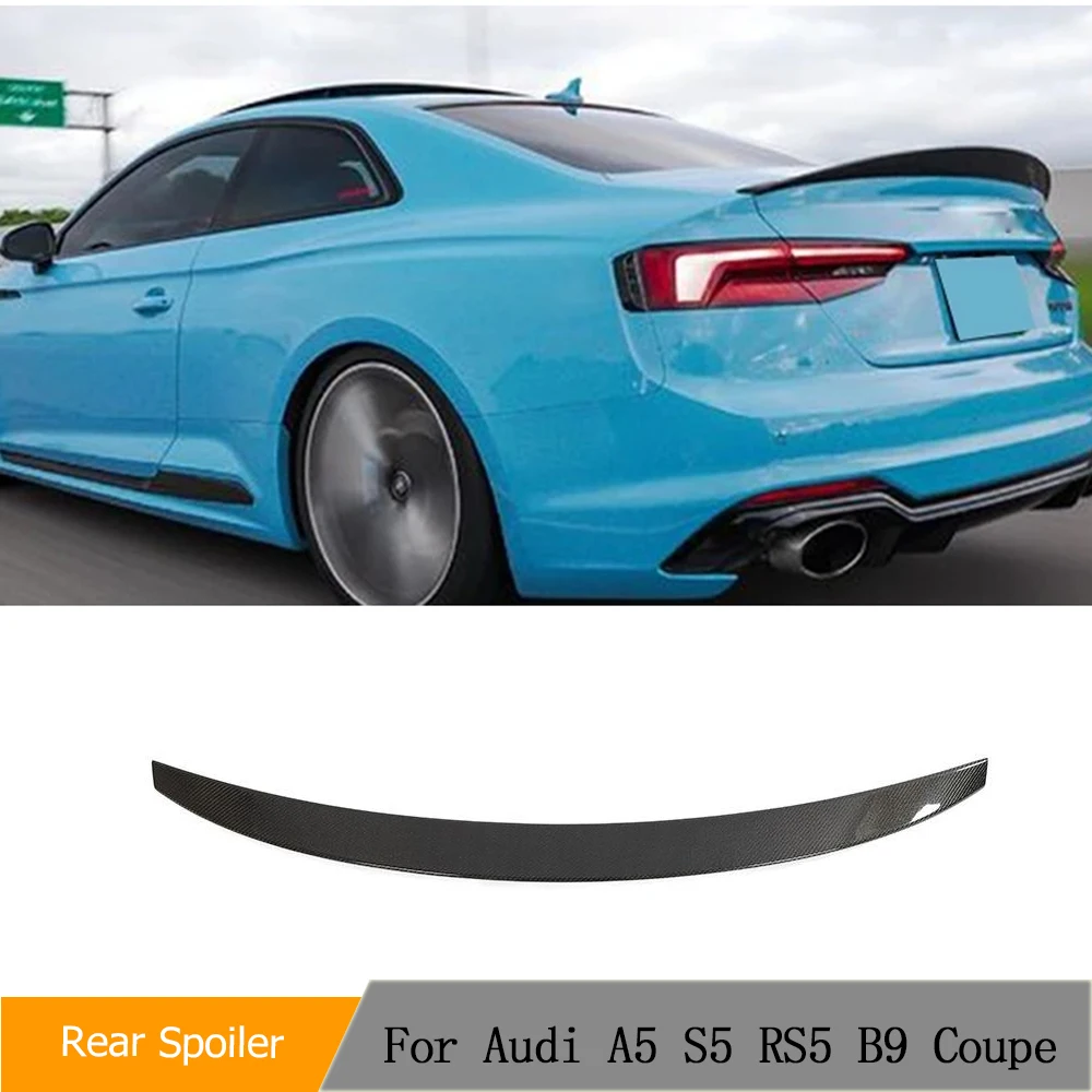 Real Carbon Fiber Car Rear Trunk Spoiler Boot Lip Wing for Audi A5 S5 RS5 B9 B9.5 Coupe 2 Door Not for Convertible 2017-2023