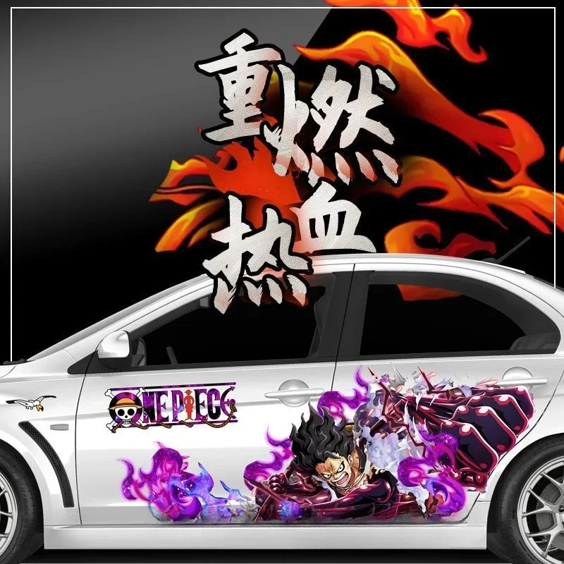 One Piece Anime Car Sticker Large Car Decal Waterproof Vinyl Personalized Car Accessories Decor Luffy Zoro Nami Hancock Ace