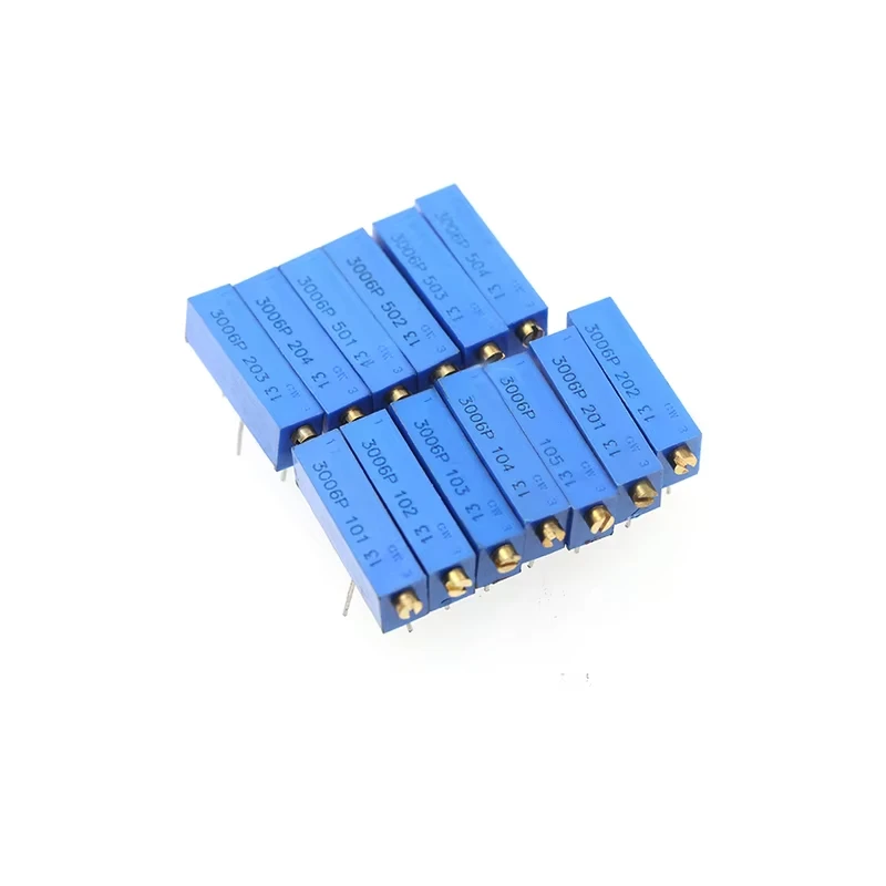 10PCS/LOTE 3006P Precision Multi-turn Adjustable Trimpot 3006 Trimmer Potentiometer 100R-1M ohm 200R 500R 1K 2K 5K 10K 20K 50K