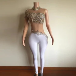 Women's Summer Clothing Tights Shiny Rhinestone Fringed Women's Jumpsuit Vestidos De Mujer Elegantes Para Fiesta 2025 Vestito