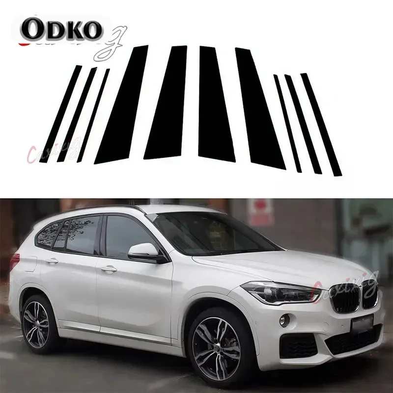 10Pcs for BMW X1 F48 2016 2017 2018 2019 2020 2021 2022 Door Window Pillar Posts Trim Molding Cover Stickers Accessories