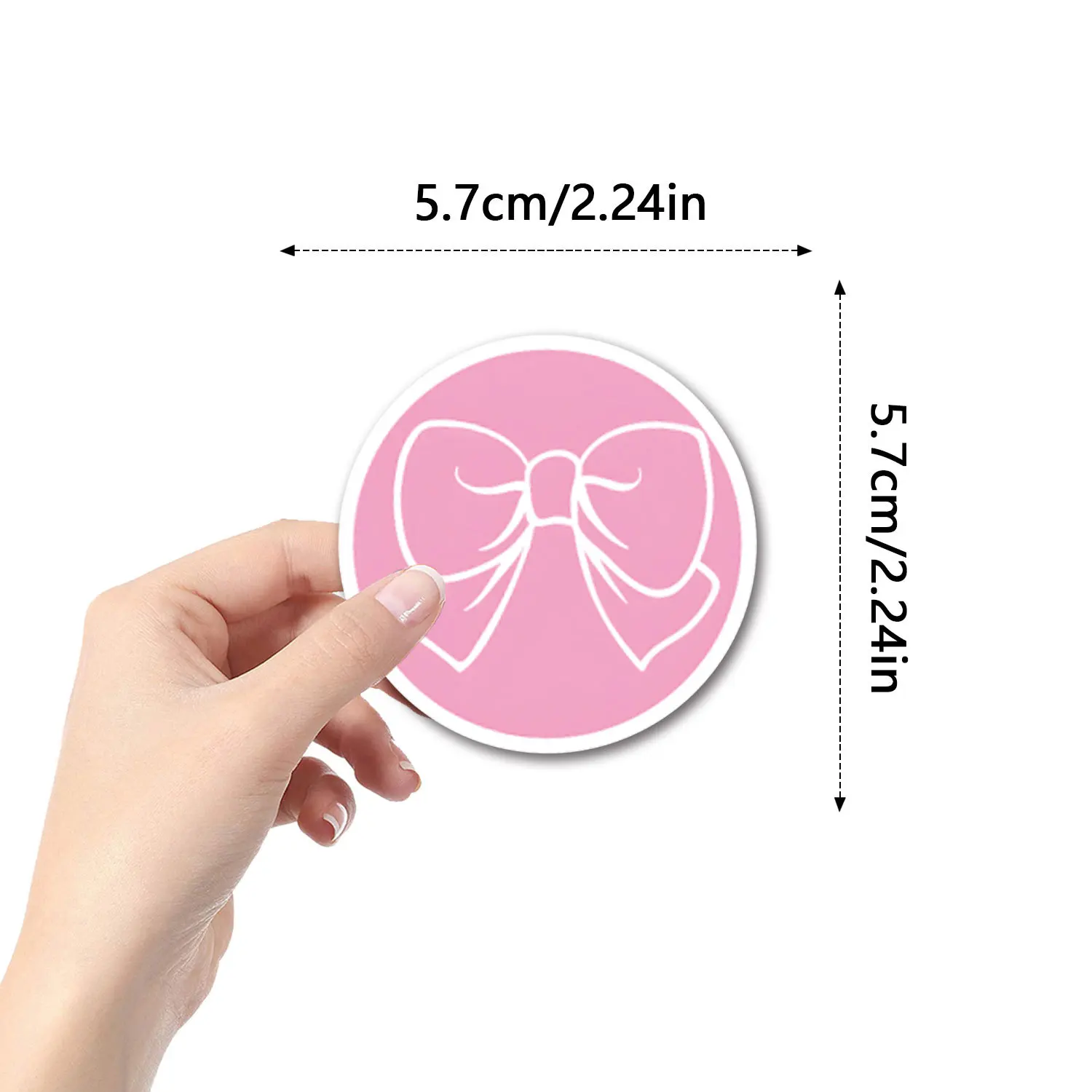 55Pcs  Cute Pink Coquette Bows Stickers Pink Bows DIY Stickers Scrapbooking Phone Luggage Skateboard Waterproof Graffiti Decals