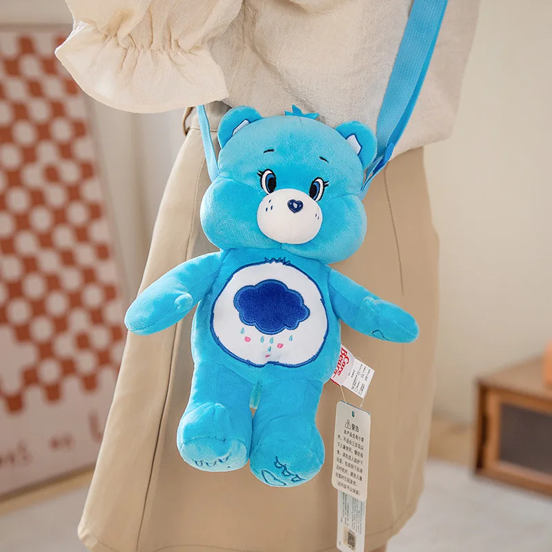 Anime Cartoon Care Bears Backpack Plush Toy Birthday Gift Plush Doll Fashion New Rainbow Bear Genuine Doll Children\'s Backpack