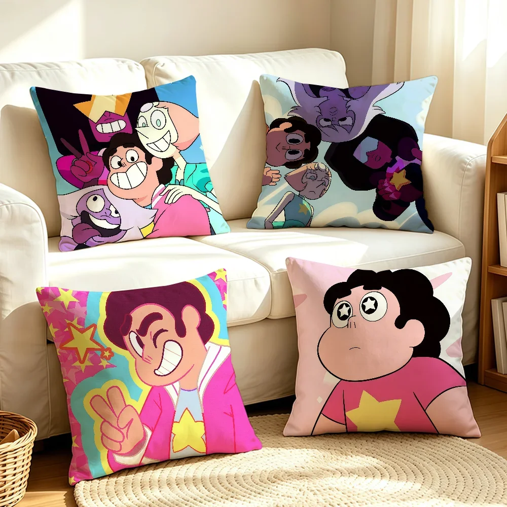 Cartoon S-Steven U-Universe-S cushion cover Soft Smooth Hidden Zipper Washable Decorative Couch Office Housewarming Gift