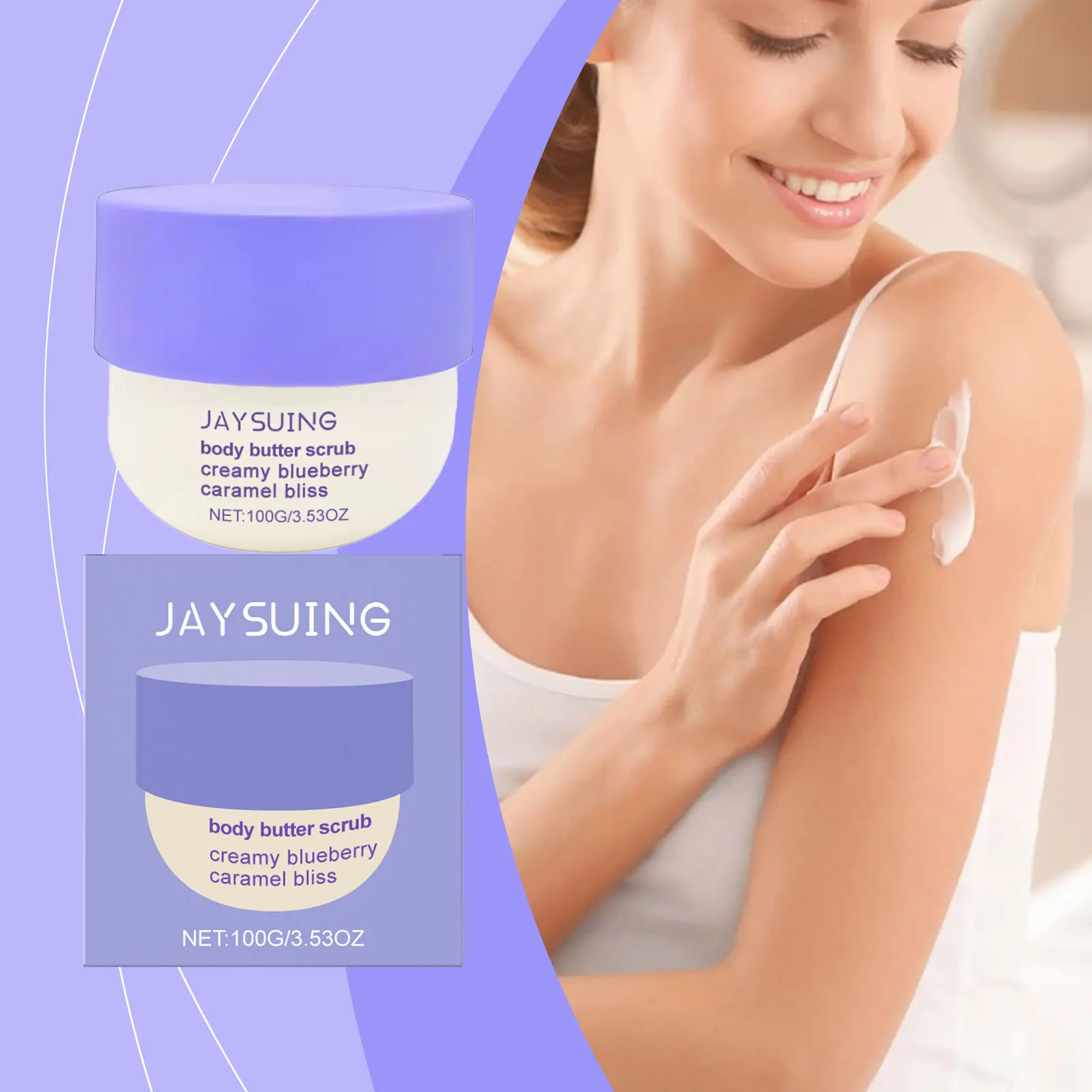 Blueberry Caramel Body Scrub Deep Clean Softening Keratin Smooth Skin Relieve Dryness Long-Lasting Hydration Exfoliating Scrub