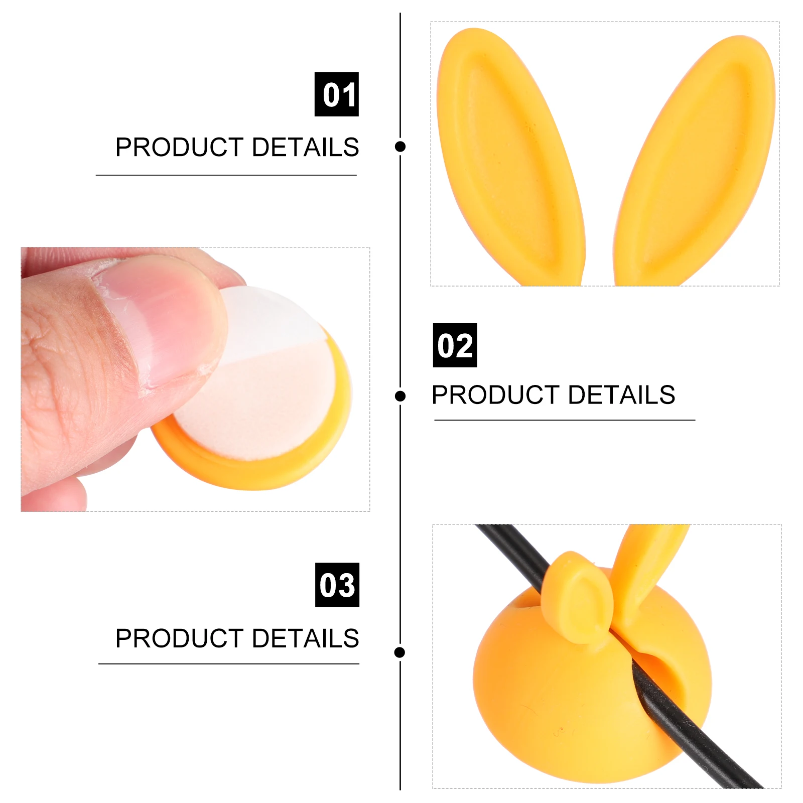 

12Pcs Silicone Bunny Cable Holders Creative Multi-Functional Colorful Wire Clips for Desk Cable Management Wire Holder