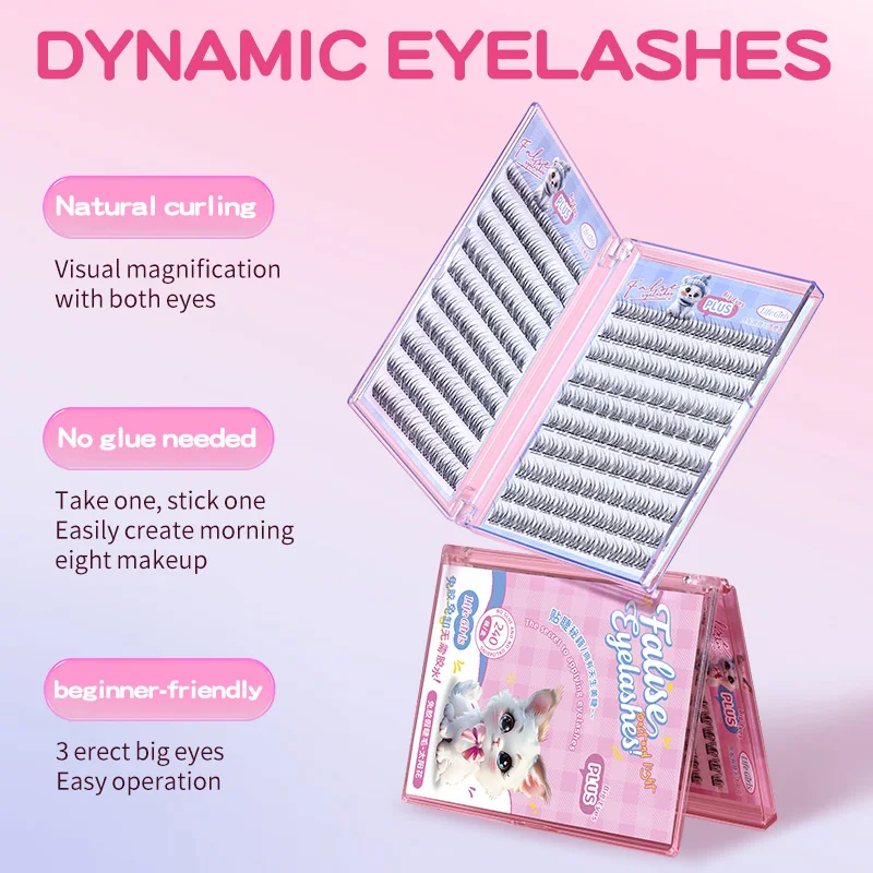 Life Girls Large-capacity glue-free false eyelash Sunflower Natural Simulation segmented curling thick eyelash Book