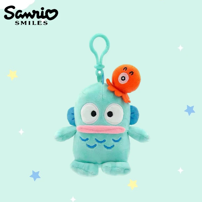 Sanrio Plushie Hangyodon Gefüllte Plüsch-schlüsselanhänger Anhänger Cartoon Puppe Spielzeug Weiche PP Baumwolle Kawaii Tasche Schlüsselring Geschenke Für Mädchen Kinder