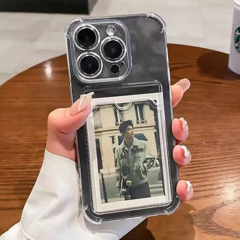 Photo Card Wallet Bag Case For iPhone 17 16 Pro Max 11 12 13 14 Pro 15 Plus 17 Air X XS Max 6 7 8 Plus SE Clear Cover Phone Case view 4