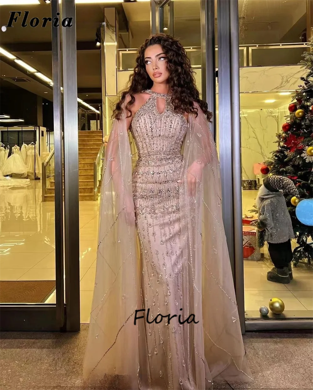 Middle East Full Beaded Evening Dresses Luxury Dubai Mermaid Crystals Party Gowns For Women Wedding Guest Prom Dress Robes 2024