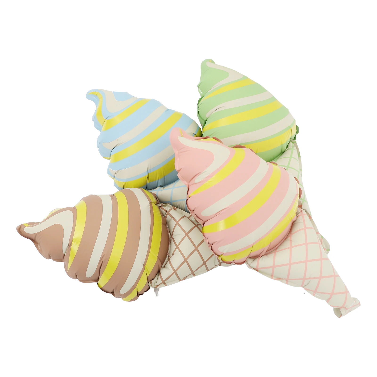 

4pcs Cream Balloons Decorative Ice Cream Balloons Birthday Kids Popsicle Summer Festival Supplies 3D Shaped Balloon
