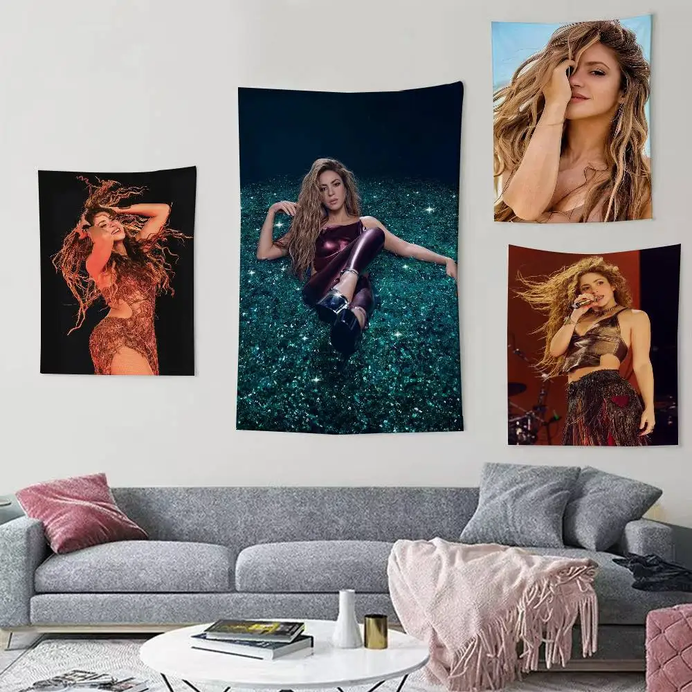 

Pop Singer S-Shakira Flags Wall Hanging Background Art Banner for Bedroom Home Outdoor Decor