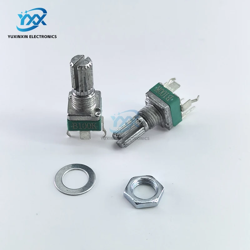 2PCS R097 RK097 전위차계 수직 단일 링크 브래킷 15mm 기어 없음, 3핀 A100K A10K A50K/B10K 2K 5K 50K 100K 250K 500K 1M