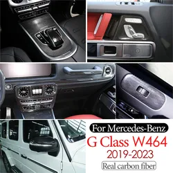 For Mercedes-Benz G-Class W464 2019-2024 Real Carbon Fiber Car Center Control Panel Window Button Frame Sticker Accessories