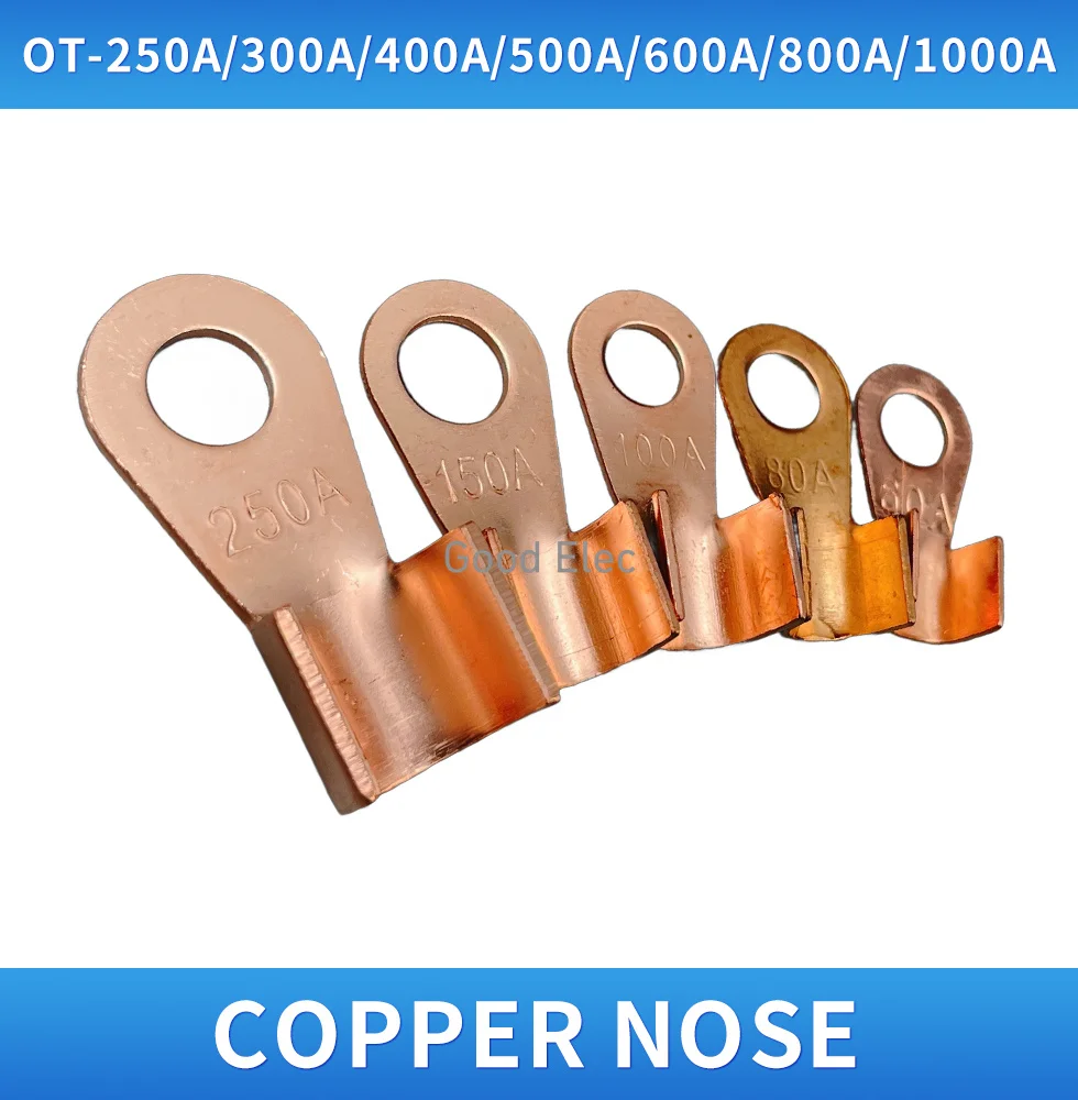 

1pcs/lot OT-200A,250A,300A,400A,500A,600A,800A, Battery Cable Connector Circular Splice Crimp Ring Terminal Cable Copper Lug