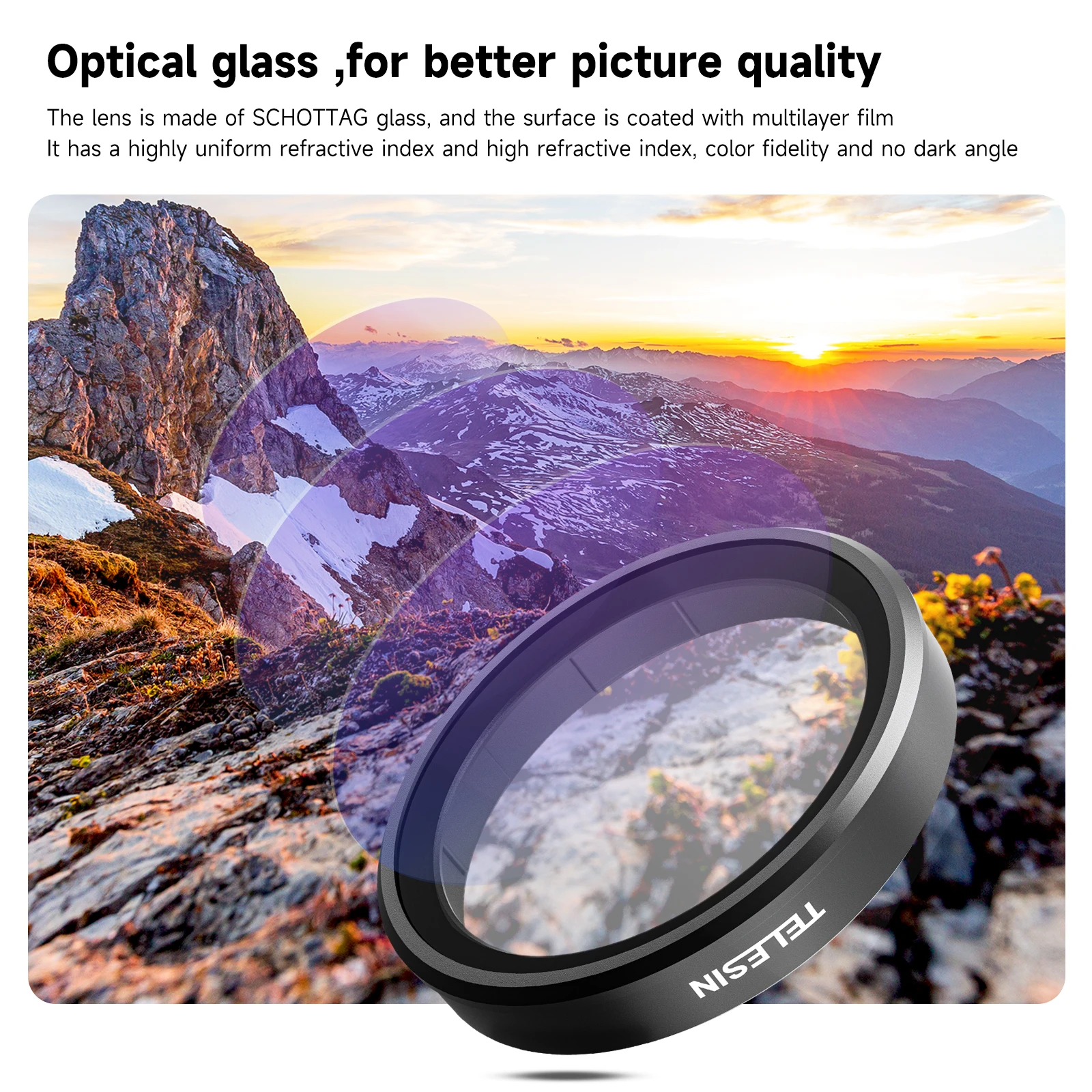 Fhx-35u For Action4 ND8 ND16 ND32 CPL Lens Filter Set Aluminium Alloy Frame for  Action 3 4 ND CPL Lens Action Camera Accessory