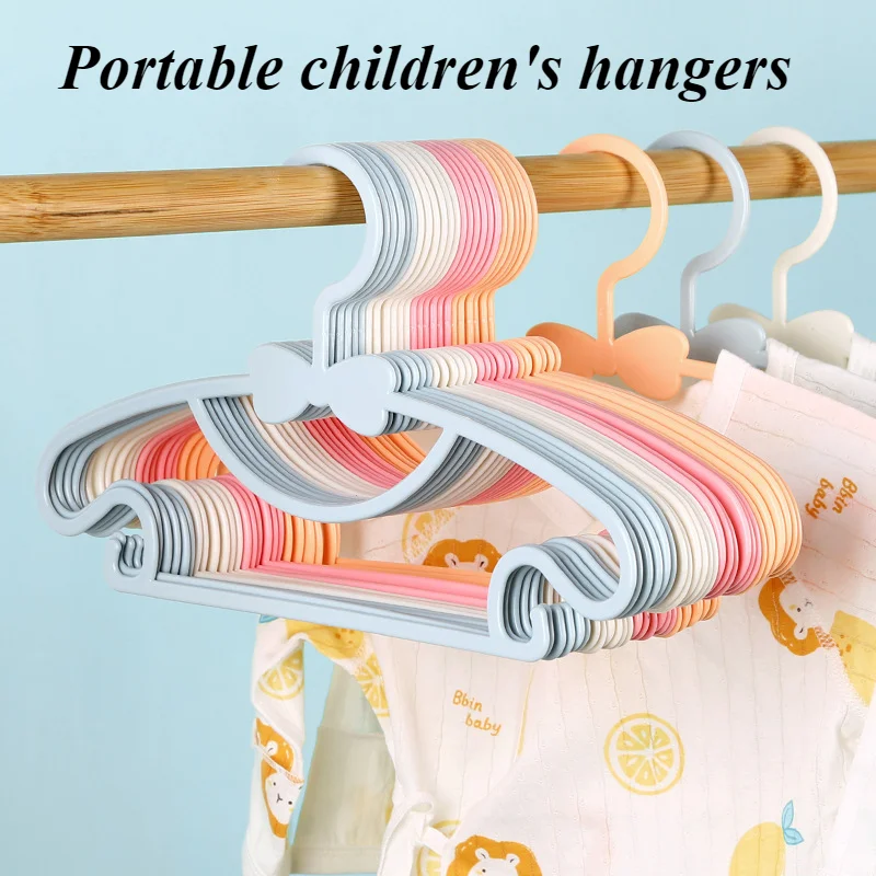 Baby Plastic Hanger with No Trace for Children To Air Clothes Portable Plastic Windproof Hanger for Baby Clothing Organizer