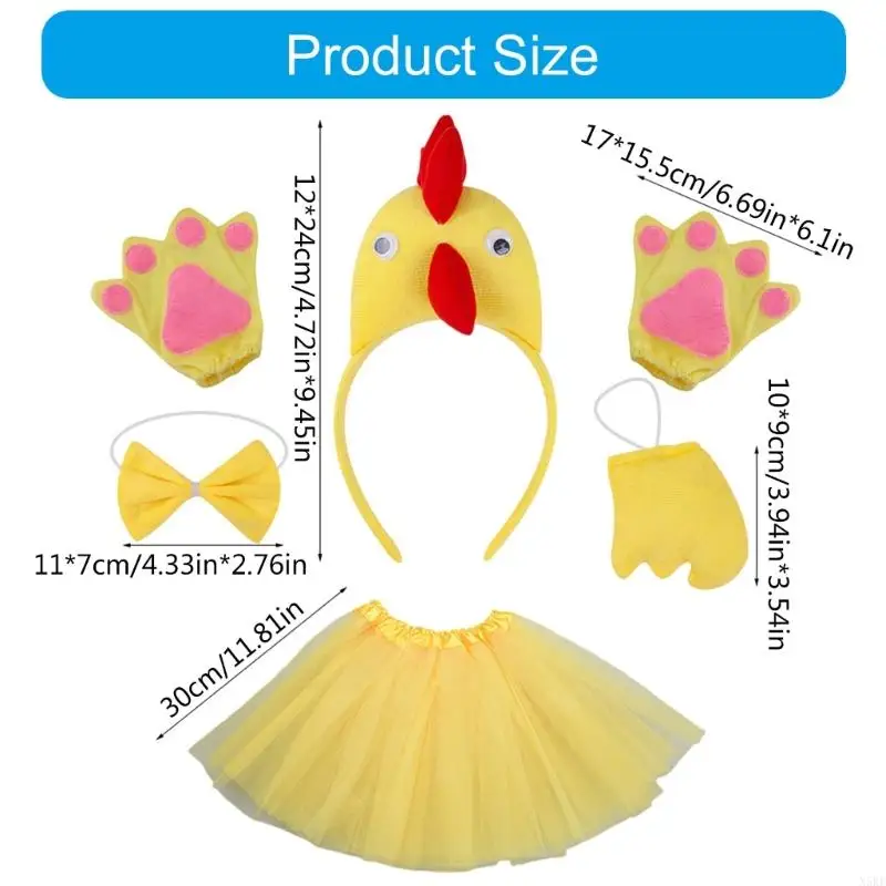 N5ke Dậu kéo sợi tóc Phục sinh Gà Găng tay Bowtie Găng tay Bộ trang phục Gà