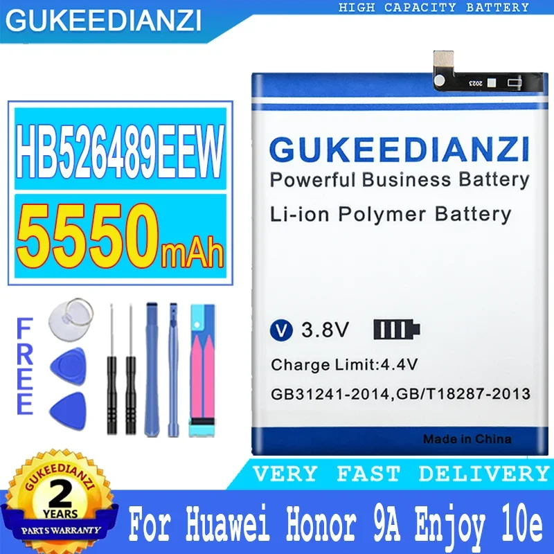 

GUKEEDIANZI Battery HB526489EEW 5550mAh for Huawei Honor 9A Changwan 9 A Enjoy10e Honor9A Changwan9A Enjoy 10e Bateria Baterij