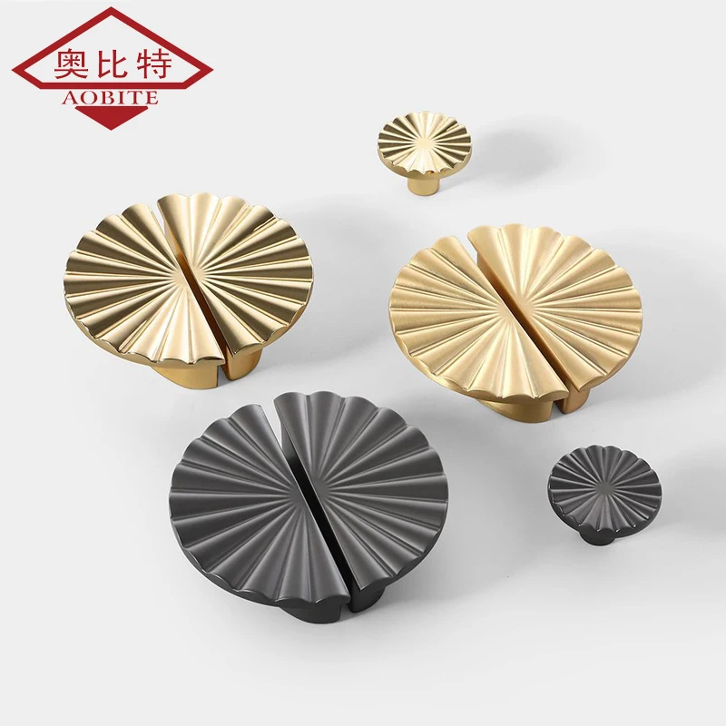 AOBT Flower Dressers Cabinet Handles Gold Wardrobe Door Knobs Pulls for Furniture Kitchen Storage Cupboard Closet Drawer Home 64