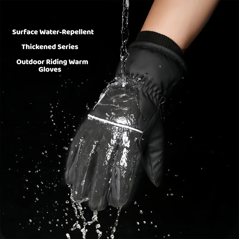 Men Women Winter Cycling Gloves TPU Waterproof Windproof Touch Screen Thick Warm Gloves for Ski Outdoor Sports