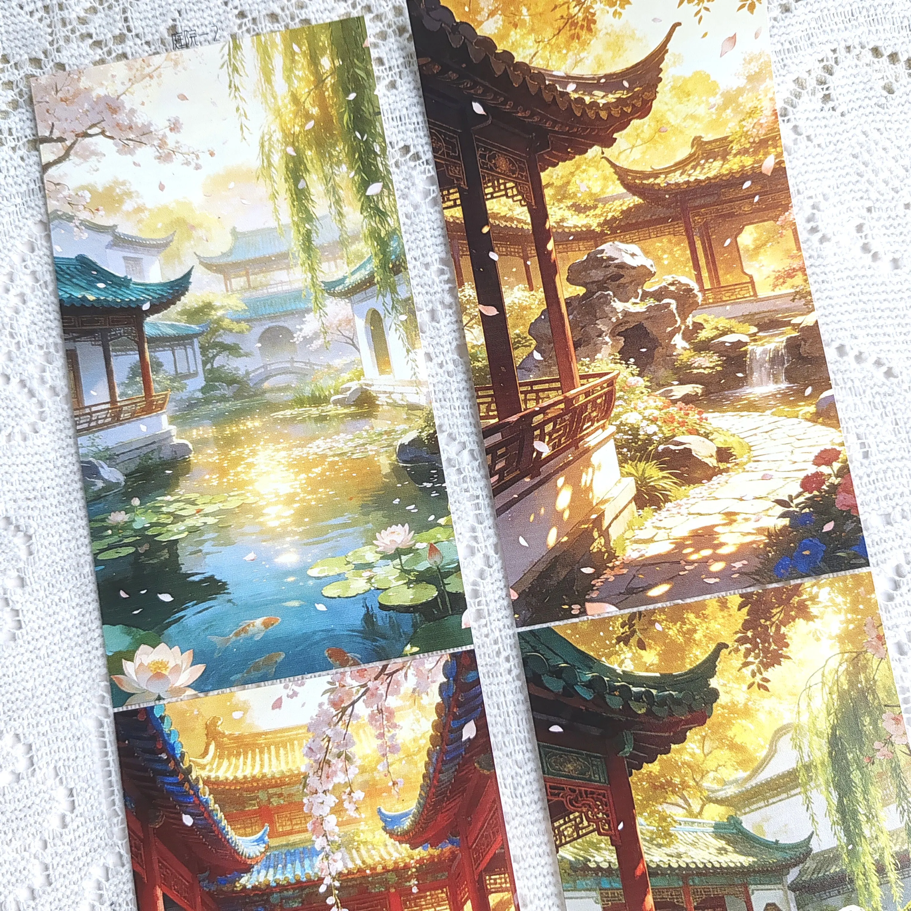 Homemade Courtyard Washi Paper Pet Antique Courtyard Background Handbook Tape Collage Decorative Gooka Landscaping Backing Tape