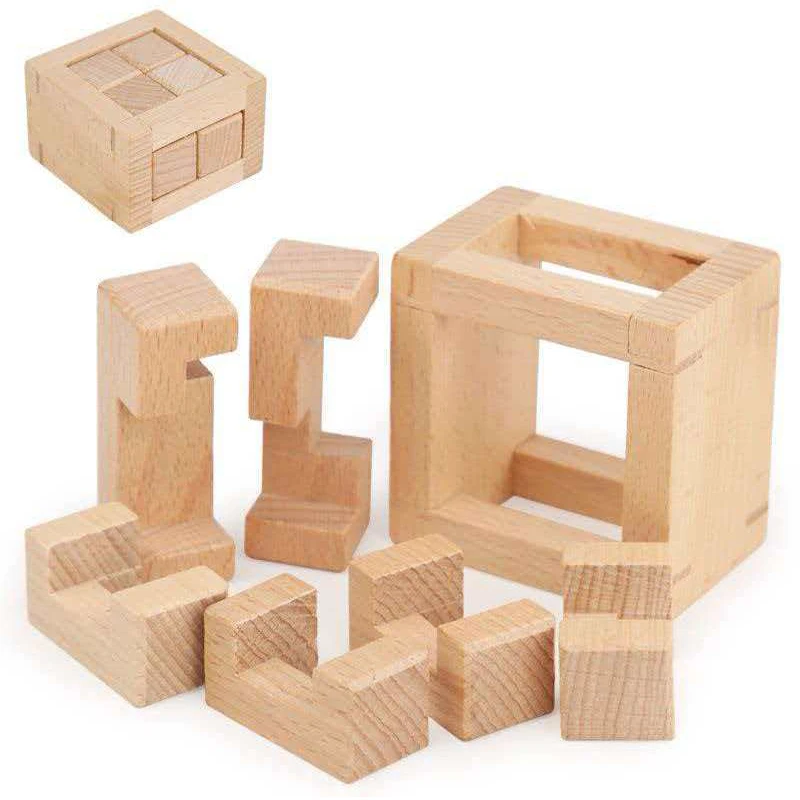 YueYu II Wooden Disentanglement Puzzles Difficult Brain Teasers For Adults And Kids Luban Lock IQ Logical Unique Learning Gifts