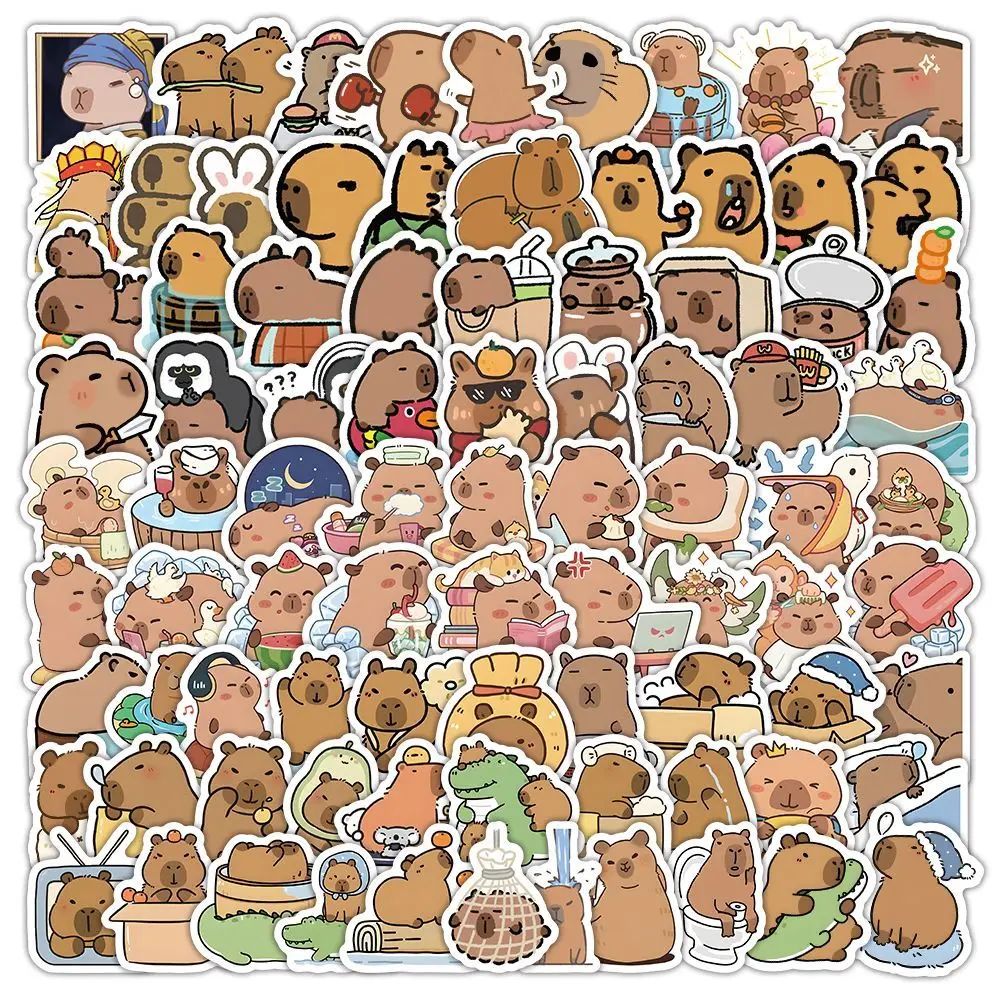 10/30/50Pcs Cute cartoon sticker Capibala Capybara decorative mobile phone waterproof sticker