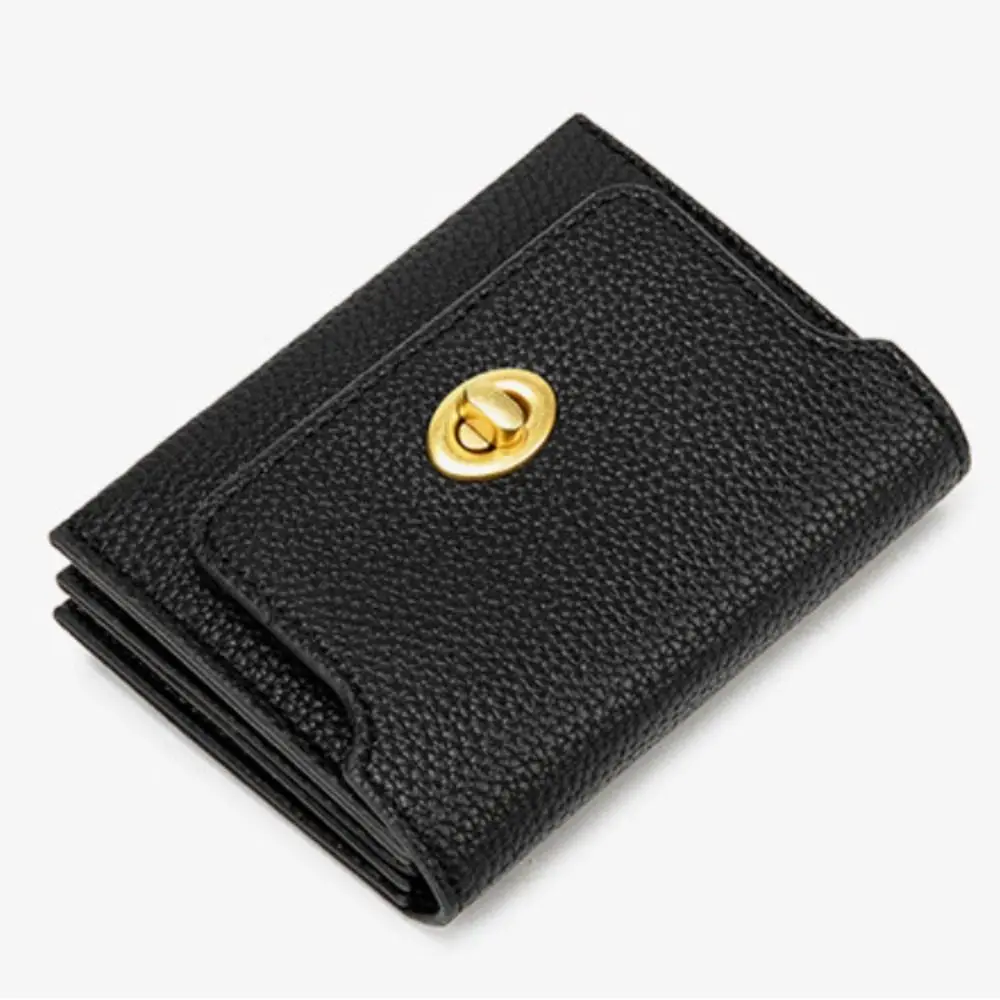 PU Leather Short Wallets Portable Solid Color Money Bag Card Holder for Women Girls