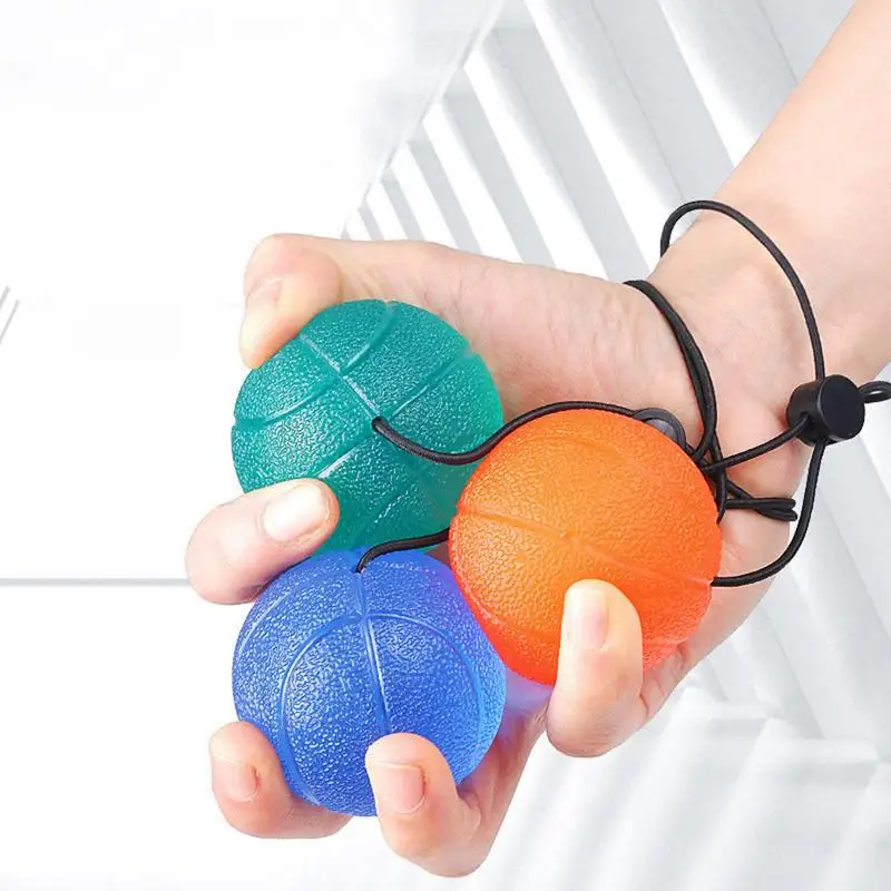 Hand Exercise Balls Hand Grip Strength Trainer With Adjustable Wrist Strap Soft Gel Hand Grip Exerciser For Hand Finger Wrist