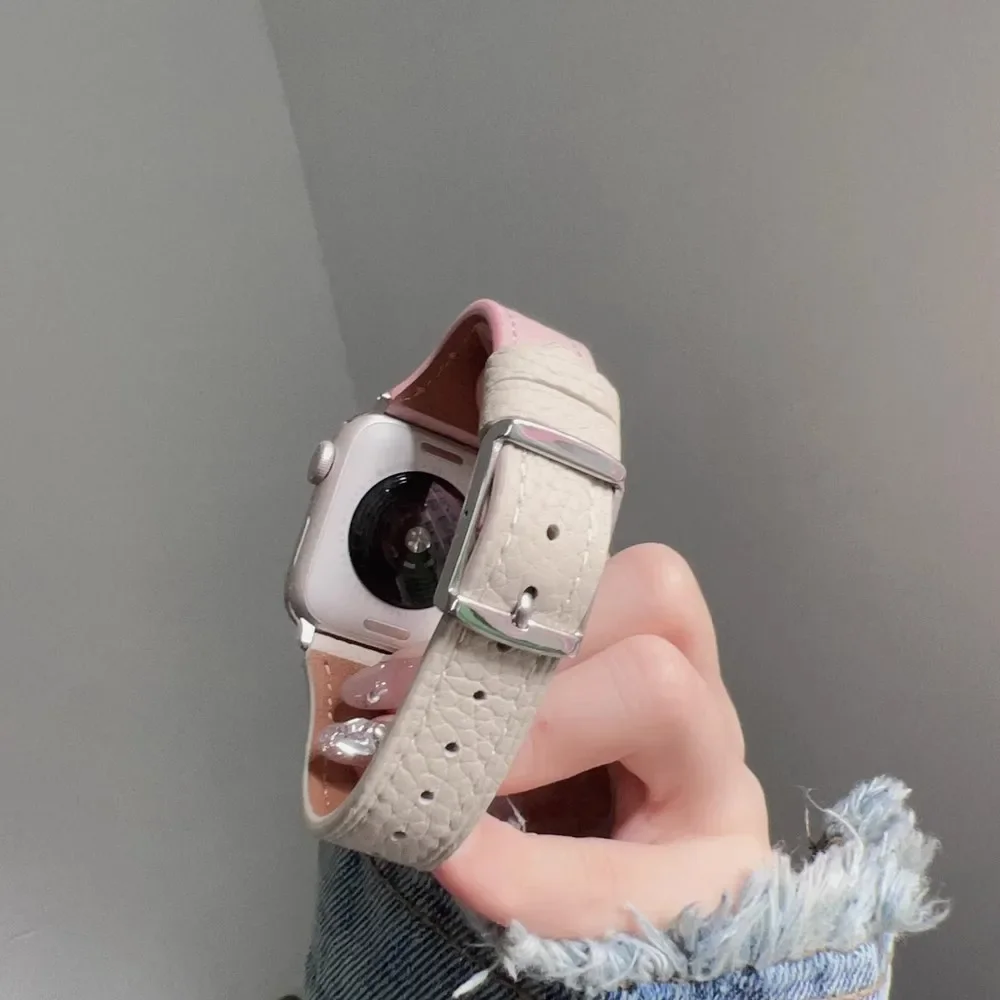 

Excellent Leather loop Correa For Apple Watch band Series Ultra 10/9/8/7/6/5/4 38mm 40mm 41mm 42mm 44mm 45mm 46mm 49mm Strap