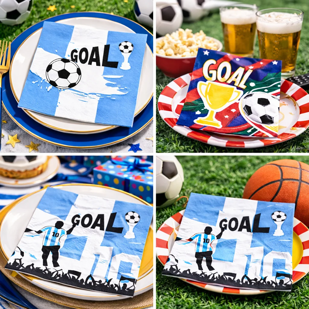 Football Party Napkins World Football 2026 Decorations Football Paper Napkins Birthday Party Table Decorations - view 3