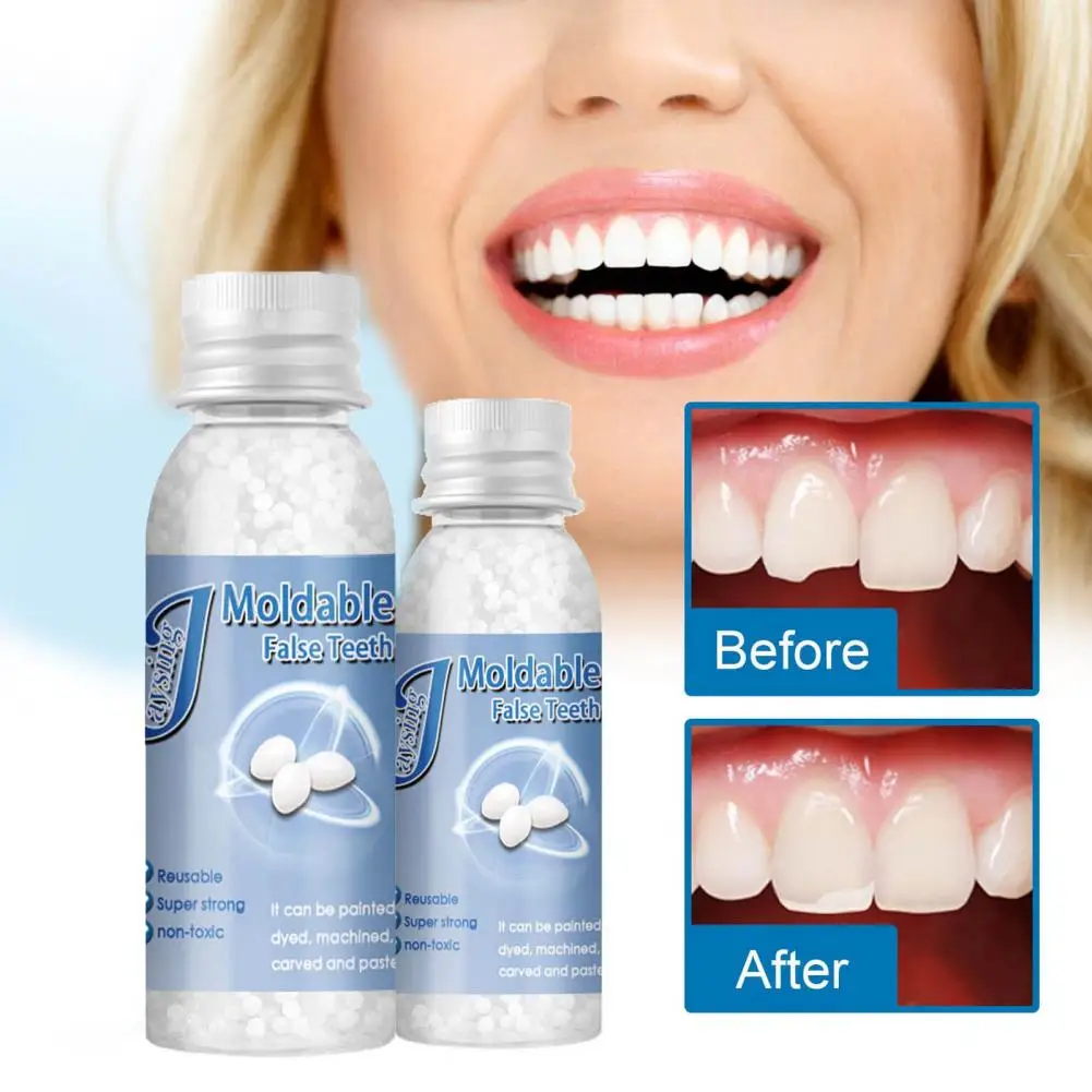 Beauty  Teeth Gel DIY Teeth Solid Glue Resin Denture Adhesive Gel Moldable Mild False Teeth Gel for Female