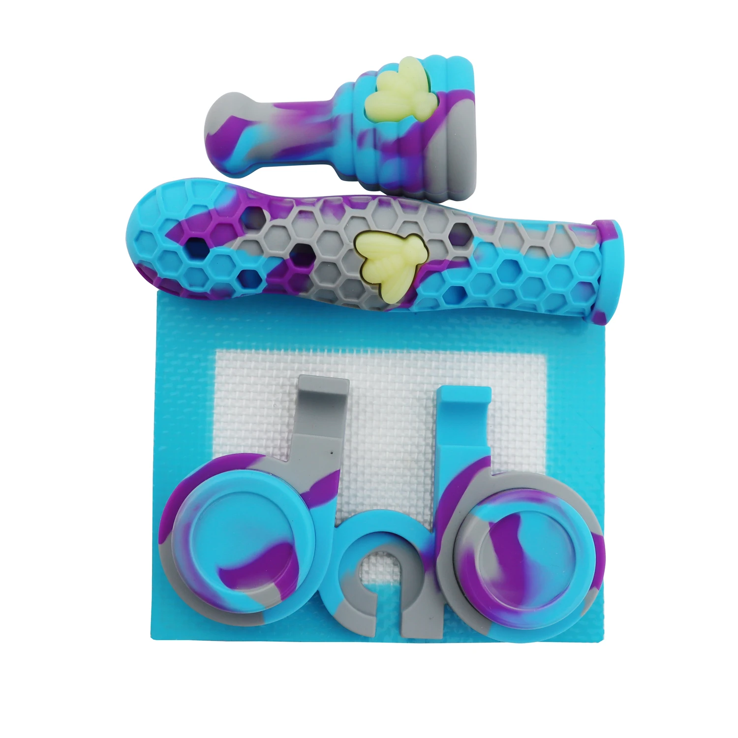 

Silicone Jar Containers Tank Silicone Pad Mat Wax Tools Kit Oil jars Storage Box for Smoking Accessories