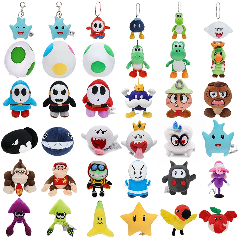 Mario Plush Boo Yoshi Shy Guy Diddy Kong Cappy Super Star Blooper Prince Florian Bullet Bill Stuffed Toy