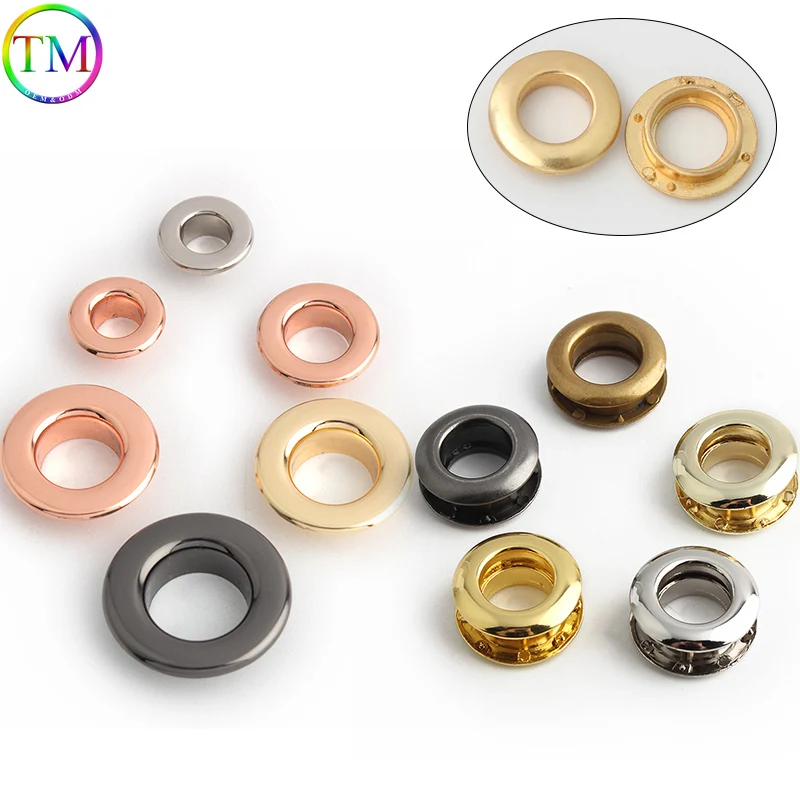 Ojales de Metal de 8,10,11,14MM, arandelas con agujero de ojo de anillo redondo para bolsos de cuero DIY, accesorios de cierre de Hardware artesanal, 10/50 piezas