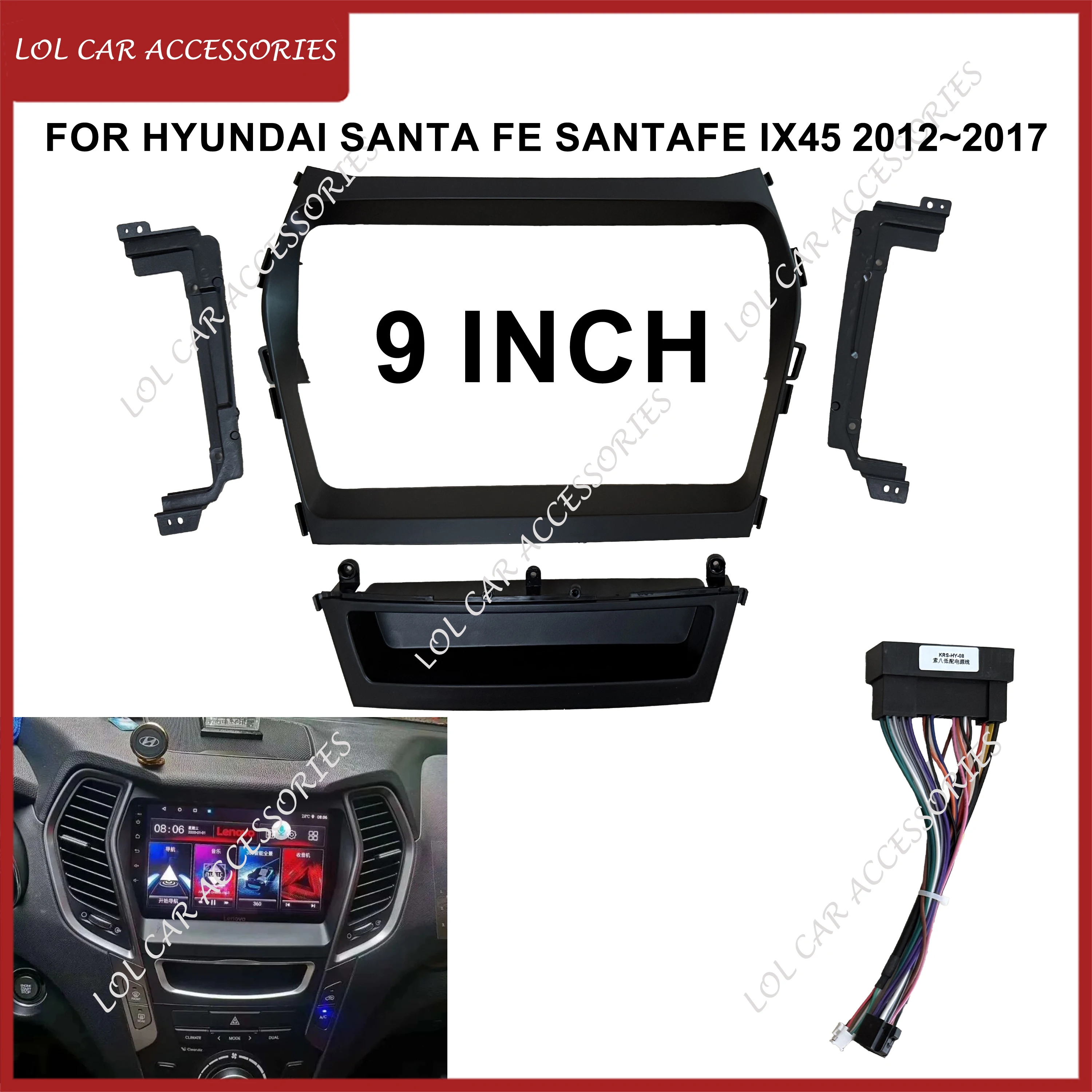 9 Inch For HYUNDAI Santa Fe Santafe IX45 2012~2017 Car Radio Android MP5 WIFI GPS Player Stereo Fascia Panel Dash Frame Cover