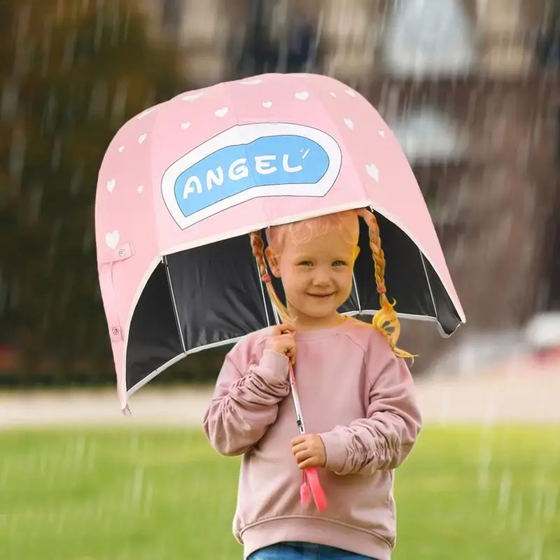 Cute Hard Hat Umbrella Creative Sun Umbrella Sun Rain Resistant Hard Hat Shape Kid\'s Umbrella Bubble Rain Umbrella for Travel