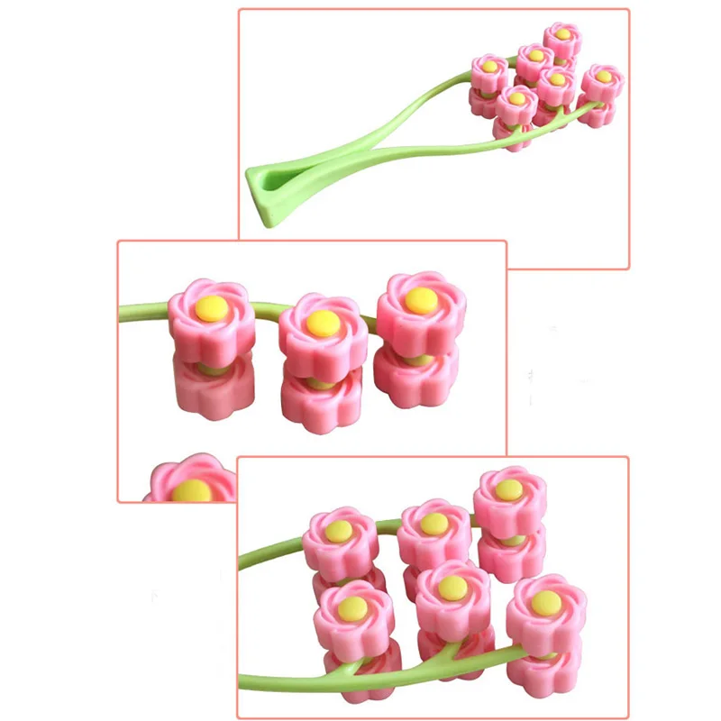 Newly Facial Massor Roller Portable Flower Shape Anti Wrinkle Face-Lift Slimming Face Relaxation Beauty Tools Finger Massage